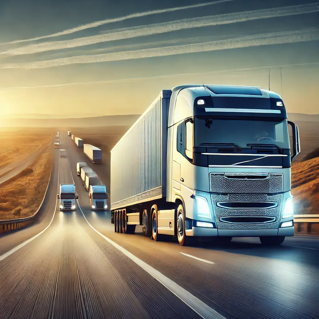 DALL·E 2024-09-24 01.48.59 - Create a professional, non-copyrighted image representing the transportation industry. The image should feature a modern truck or fleet of trucks on a