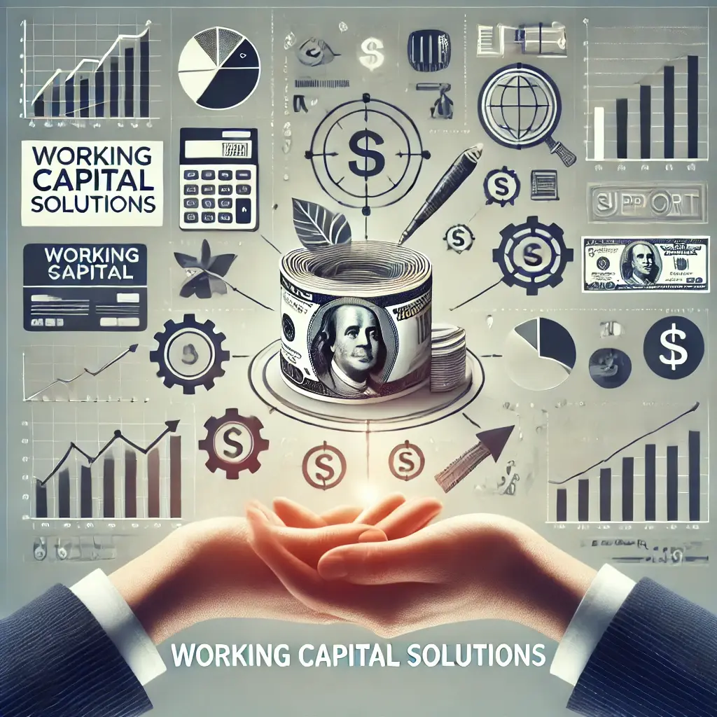 DALL·E 2024-09-24 02.07.54 - Create a professional, non-copyrighted image that represents Working Capital Solutions. The image should feature financial symbols like money, graph